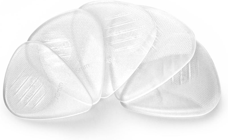 Wingo Guitar Picks with Grip Stamped, Non Slip Picks 5 Pack (073, 088, 1.0, 1.25, 1.5mm) for Acoustic Electric Guitar Bass- Clear Color. - Image 1